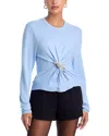 Area Crystal Knot Sweater In Blue