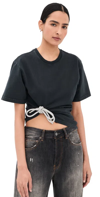 Area Crystal-embellished Knot T-shirt In Black