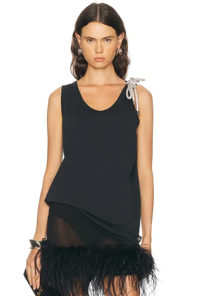 Area Crystal Knot Tank Top In Blue
