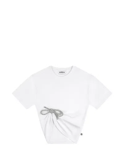 Area Crystal Knot T-shirt In White