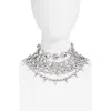 Area Crystal Layered Choker Necklace In Metallic