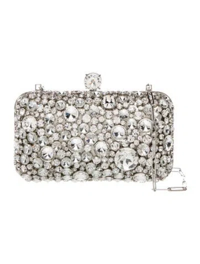 Pre-owned Area Crystal Minaudière In Silver