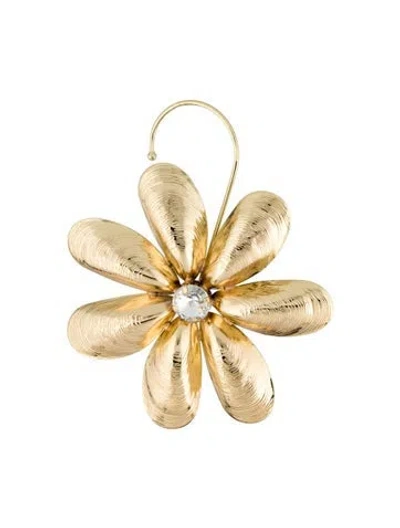 Pre-owned Area Crystal Mussel Flower Single Cuff Earring In Multicolor