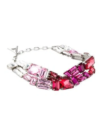 Pre-owned Area Crystal Ombre Cluster Choker Necklace, 16.25"