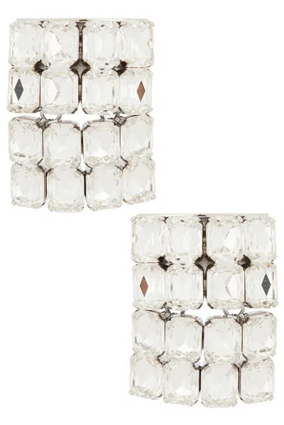 Area Crystal Pave Earrings In Metallic