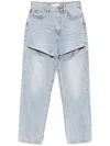 Area Crystal-embellished Cutout High-rise Straight-leg Jeans In Blue