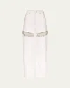 Area Crystal Slit Straight-leg Jeans In White
