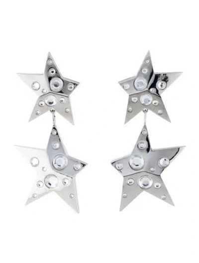 Pre-owned Area Crystal Star Ear Clip Drop Earrings In Multi