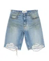 Area Distressed Embellished Denim Shorts In Blue