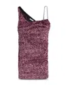 Area Crystal Strap Embellished Mini Dress In Purple