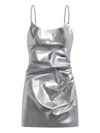 Area Crystal-strap Metallic Mini Dress In Gray
