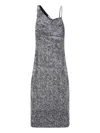 Area Crystal-strap Sequin Gown In Silver