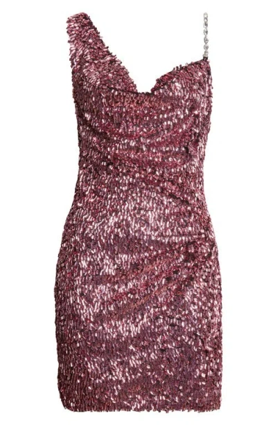 AREA AREA CRYSTAL STRAP SEQUIN MINIDRESS