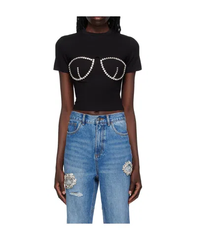 AREA CRYSTAL T-SHIRT WITH ROUND NECK
