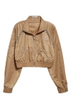 Area Logo Crystal-embellished Track Jacket In Camel
