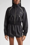 Area Crystal Trim Track Jacket In Black