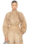Area Logo Crystal-embellished Track Jacket In Camel