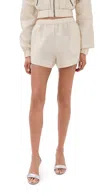 Area Crystal Trim Track Shorts Cream White In Cream White