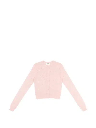 Area Crystal-embellished Cardigan In Pink