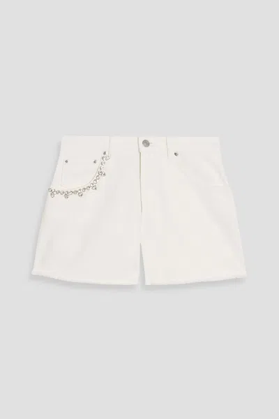 Area Crystal Pocket Jean Short In White