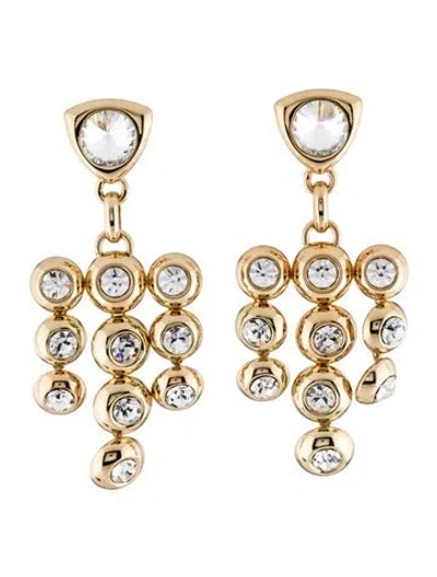 Pre-owned Area Crystal-embellished Drop Earrings In Multicolor