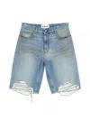 Area Distressed Embellished Denim Shorts In Multi