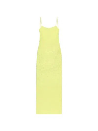 Area Crystal-embellished Maxi Dress In Yellow