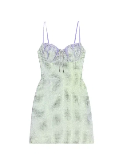 Area Crystal-embellished Mini Dress In Blue