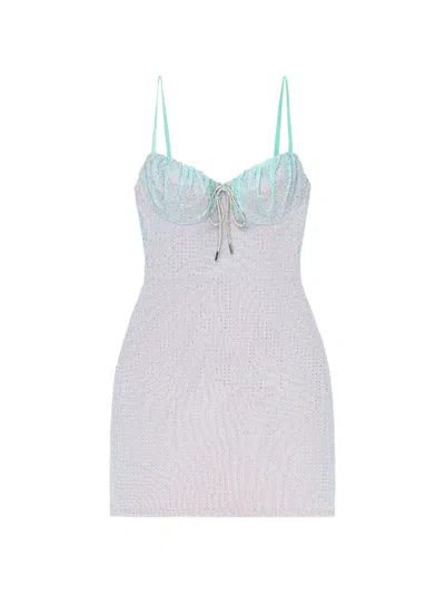 Area Crystal-embellished Mini Dress In Green