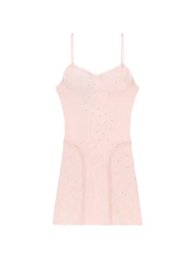 Area Crystal-embellished Mini Dress In Pink