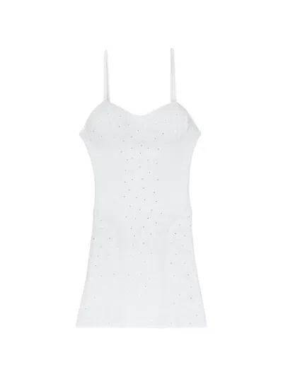 Area Crystal-embellished Mini Dress In White