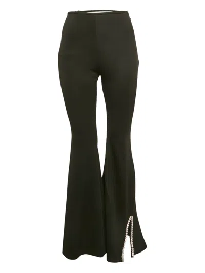 Pre-owned Area Crystal-embellished Trousers In Black