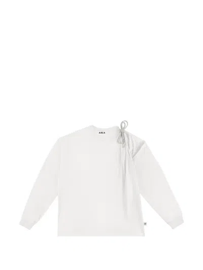 Area Crystal-knot Cut-out T-shirt In White