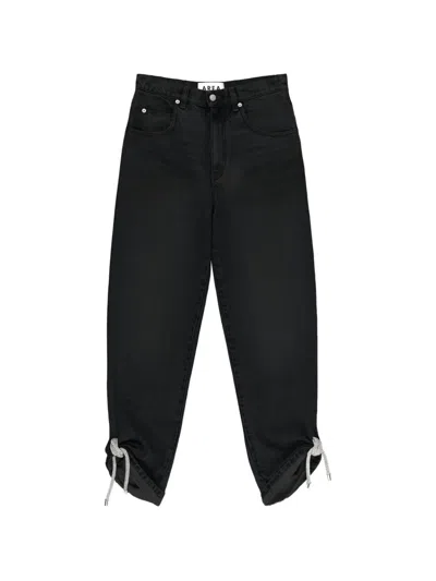 Area Crystal-knot Jeans In Black