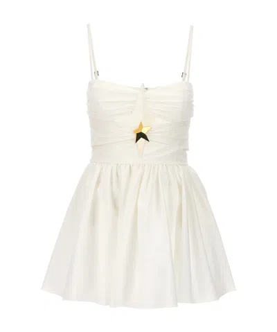 Area Cut-out Poplin Minidress In White