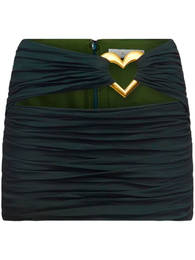 Area Cut-out Ruched Miniskirt In 绿色