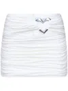Area Cut-out Ruched Miniskirt In White