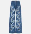 AREA CUTOUT HIGH-RISE WIDE-LEG JEANS