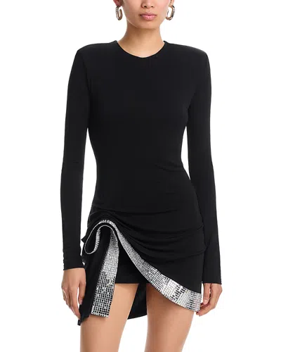 Area Disco Crepe Jersey Mini Dress In Black