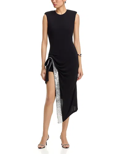 Area Disco Embellished Dress In Black
