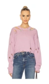 Area Distressed Crystal Sweater In Multi