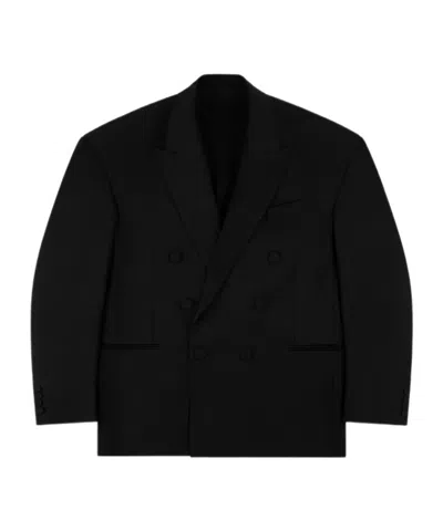 Area Double Breasted Big Blazer In Black