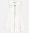 Area Draped Cotton Minidress In White