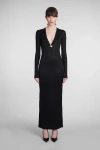 Area Stretch Viscose Dress Star Embellishment In Black