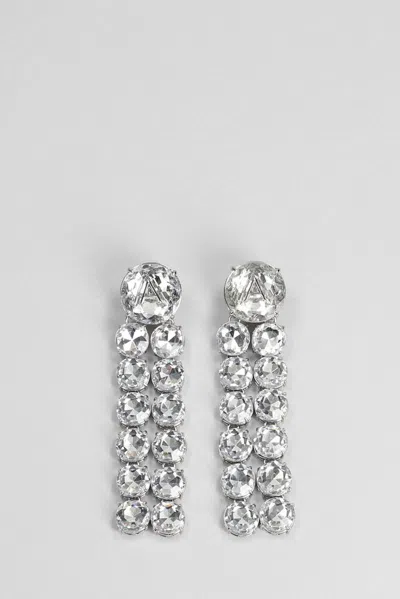 Area Embellished Chandelier Earrings In White