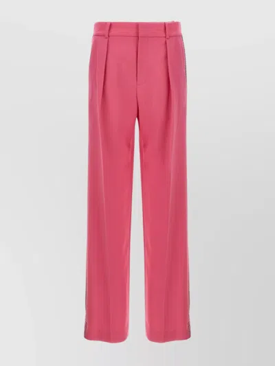 Area 'embellished Crystal' Wide Leg Trousers In Purple