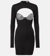 Area Crystal-embellished Dress In Black