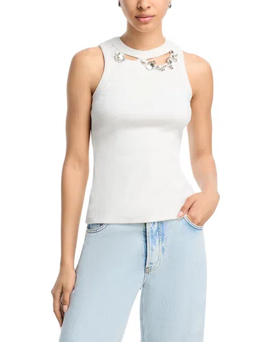 AREA EMBELLISHED CUTOUT TANK TOP
