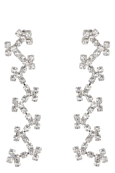 Area Embellished Earrings In Metallic