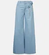 Area Crystal Rosette Wide Leg Jeans